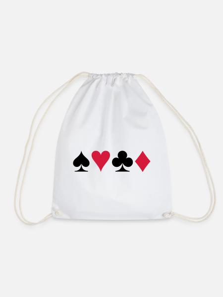 Poker (V) - Turnbeutel - Weiß