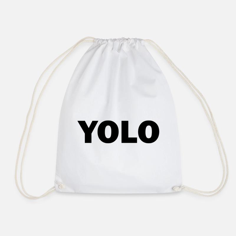 Yolo - Drawstring Bag - white