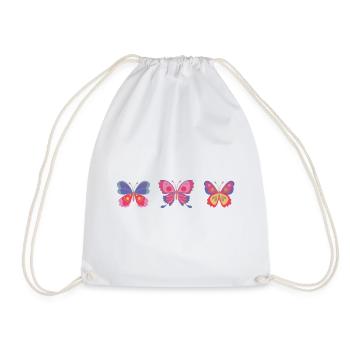 Colorful butterfly variety - Drawstring Bag - white - Front