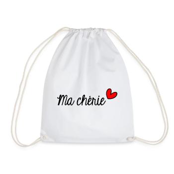 HEART. HEARTS. VALENTINE'S DAY. LOVE. LOVE. COUPLE. - Drawstring Bag - white - Front