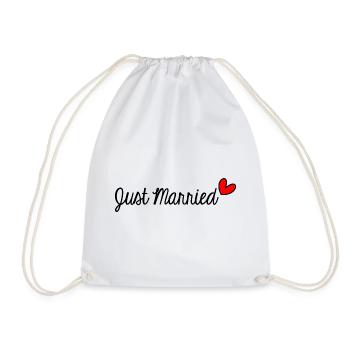 ICH HABE GERADE GEHEIRATET. Junggesellinnenabschied. VALENTINSTAG. PAAR. LIEBE - Turnbeutel - Weiß - Vorne
