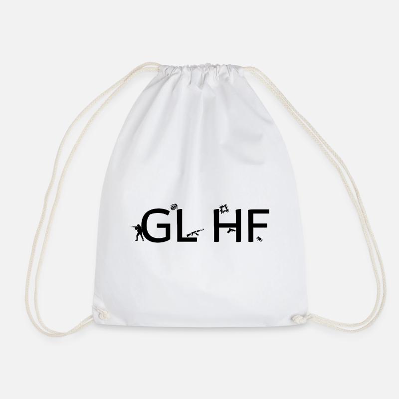 Good luck have fun - Drawstring Bag - white