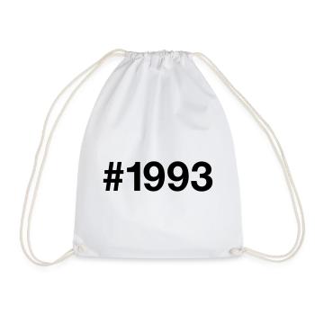 1993 Jahrgang Hashtag 33 Jahre alt 33. Geburtstag - Turnbeutel - Weiß - Vorne
