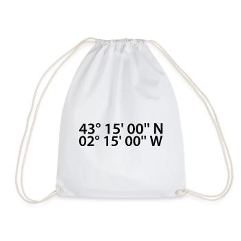 Bilbao coordinates - Drawstring Bag - white - Front