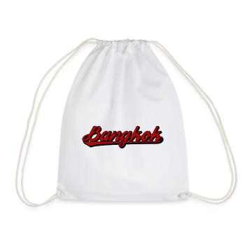 Bangkok Script Neon Red - Drawstring Bag - white - Front