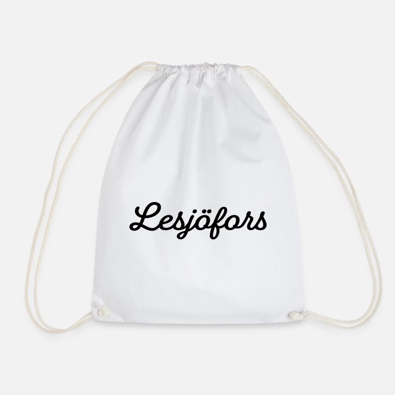 Lesjöfors black - Drawstring Bag - white