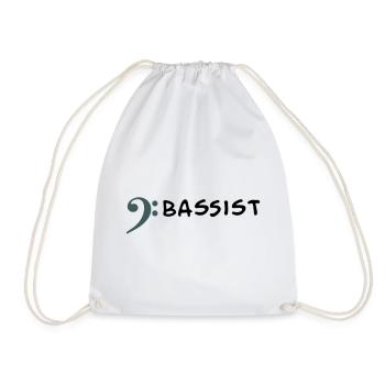 I play bass - I'm a bass player - Drawstring Bag - white - Front