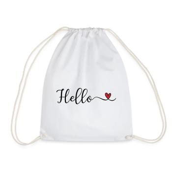 Bonjour Typographie du cœur - Sac de sport léger - blanc - Devant