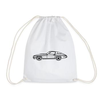 C2 Line Silhouette – Retro Muscle Art - Turnbeutel - Weiß - Vorne