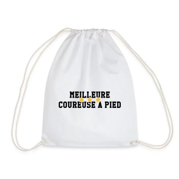 Running / Jogging / Run / Trail / Sport - Drawstring Bag - white - Front