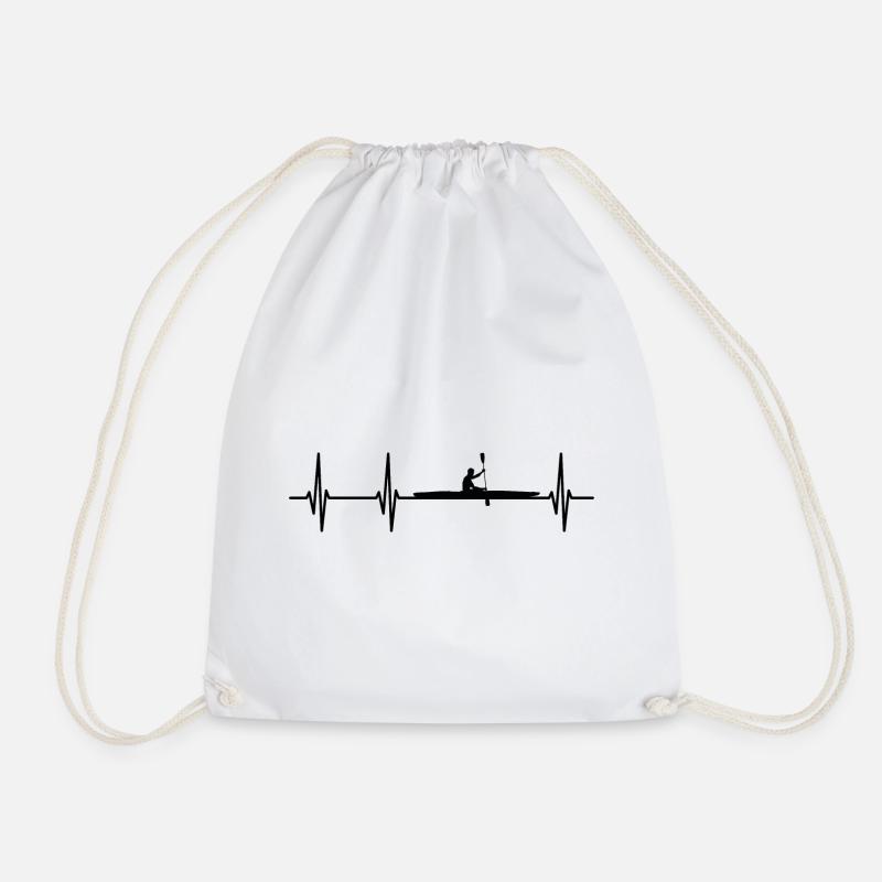 Heartbeat Kayak - Drawstring Bag - white