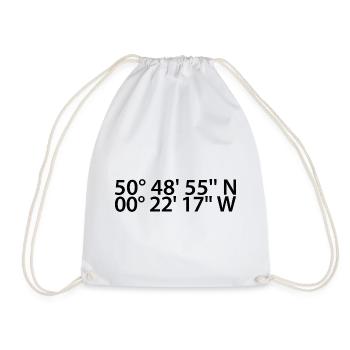 Worthing coordinates - Drawstring Bag - white - Front