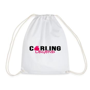 Curling, Curling, Curler, Curling Legend - Drawstring Bag - white - Front