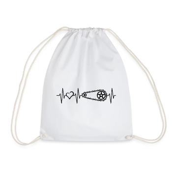 Heartbeat Bicycle Love Vélo Chaîne Pulse Logo - Sac de sport léger - blanc - Devant