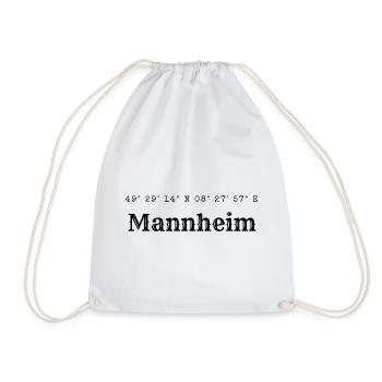 Mannheim Koordinaten - Turnbeutel - Weiß - Vorne