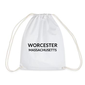 Worcester, Massachusetts, USA - Drawstring Bag - white - Front