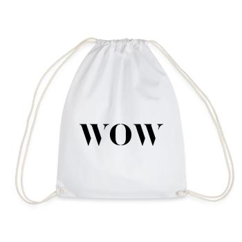 WOW - Drawstring Bag - white - Front