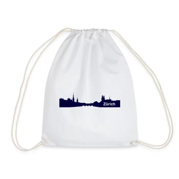 Zürich City Stadt Design - Alpha - Geschenkidee - Turnbeutel - Weiß - Vorne