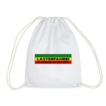 LASTERFAHREI - Do Reggae Mi Ned Auf! REGGAE Eckig - Turnbeutel - Weiß - Vorne