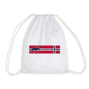 Norge - Norway - Norwegen - Flagge - Elch links - Turnbeutel - Weiß - Vorne