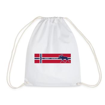 Norge - Norway - Norwegen - Flagge - Elch rechts - Turnbeutel - Weiß - Vorne