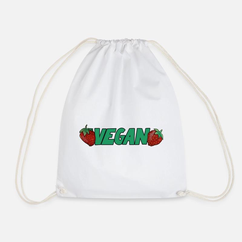 Vegane Erdbeeren Bold Logo - Turnbeutel - Weiß