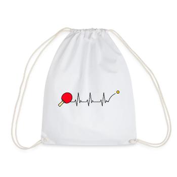 ECG du battement cardiaque du tennis de table - Sac de sport léger - blanc - Devant