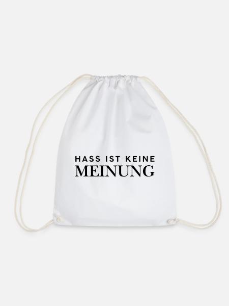 Hass ist keine Meinung - Turnbeutel - Weiß