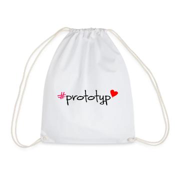 Prototype Hashtag Saying T-Shirt - Drawstring Bag - white - Front