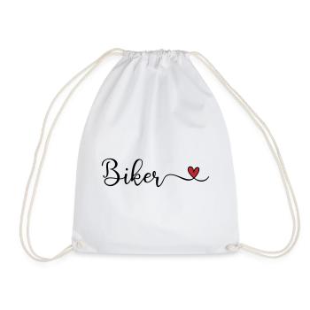 Motard avec du cœur - Sac de sport léger - blanc - Devant