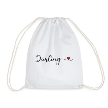 Darling Herz Typographie - Turnbeutel - Weiß - Vorne