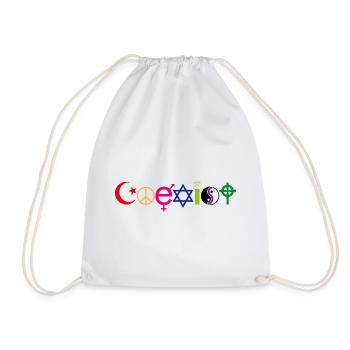 Coexist Symbol Shirt – Frieden Vielfalt Toleranz - Turnbeutel - Weiß - Vorne