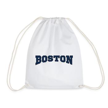 Boston Block Font Logo - Drawstring Bag - white - Front
