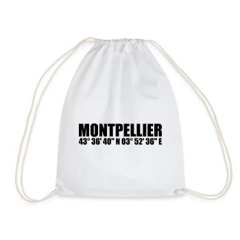 Montpellier Koordinaten - Turnbeutel - Weiß - Vorne