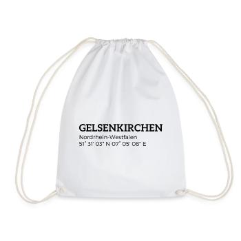 Gelsenkirchen, North Rhine-Westphalia coordinates - Drawstring Bag - white - Front