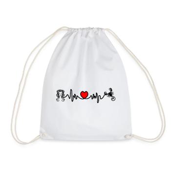 Heart rate cardio Virgo Scorpio - Drawstring Bag - white - Front