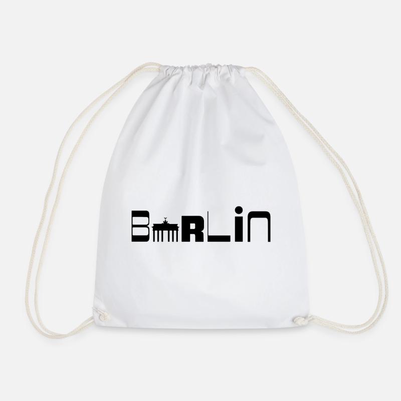 Berlin Urban Style – Minimal City Design - Drawstring Bag - white