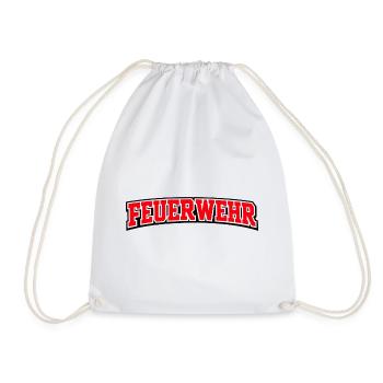 Feuerwehr Schriftzug Rot Weiß Outline - Turnbeutel - Weiß - Vorne