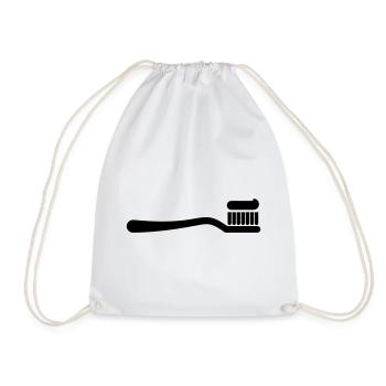 Brosse à dents avec dentifrice, hygiène dentaire - Sac de sport léger - blanc - Devant
