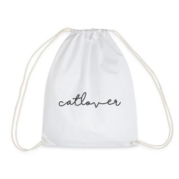 Catlover script - Drawstring Bag - white - Front