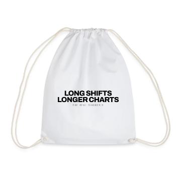 Arzt - Long Shifts Longer Charts - Medizin - Turnbeutel - Weiß - Vorne