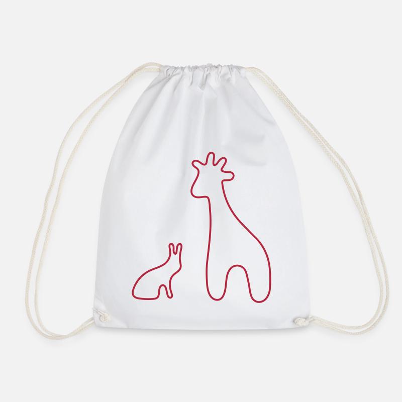 giraffe hare best friends - Drawstring Bag - white