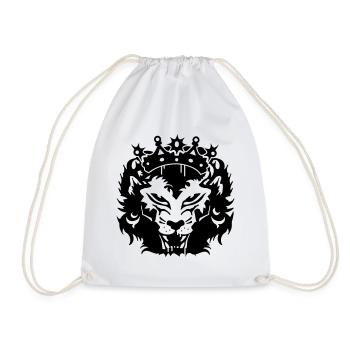 La tête de lion avec une couronne - Sac de sport léger - blanc - Devant