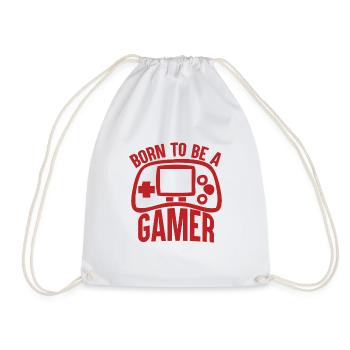 Gamer - Born to be a gamer - Drawstring Bag - white - Front
