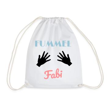 Fummel Fabi Funny Saying Design Hands Humor - Drawstring Bag - white - Front
