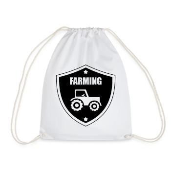 Farming - Drawstring Bag - white - Front