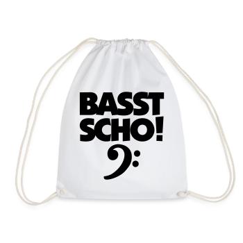 BASST SCHO! Bass Design für Bassisten - Turnbeutel - Weiß - Vorne