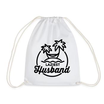 Laziest husband - Drawstring Bag - white - Front