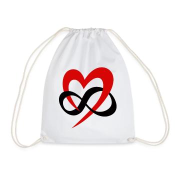Cadeau de symbole d'amour infini coeur pour petite amie - Sac de sport léger - blanc - Devant