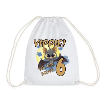 ICH BIN 6 GEBURTSTAG KINDER FLEDERMAUS - Turnbeutel - Weiß - Vorne